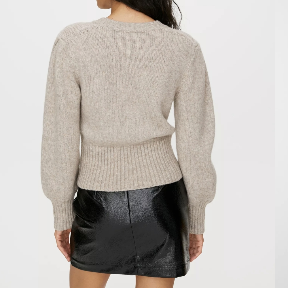 Aritzia Wilfred wool blend soft pullover sweater beige size large